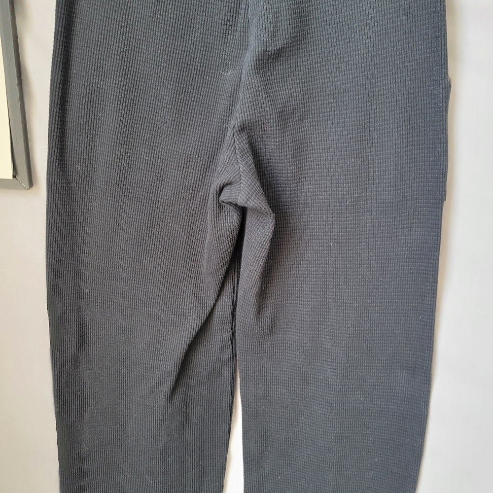 Aritzia Tna Thermal Waffle Knit Wide‎ Leg Pant Black XS - Picture 9 of 12